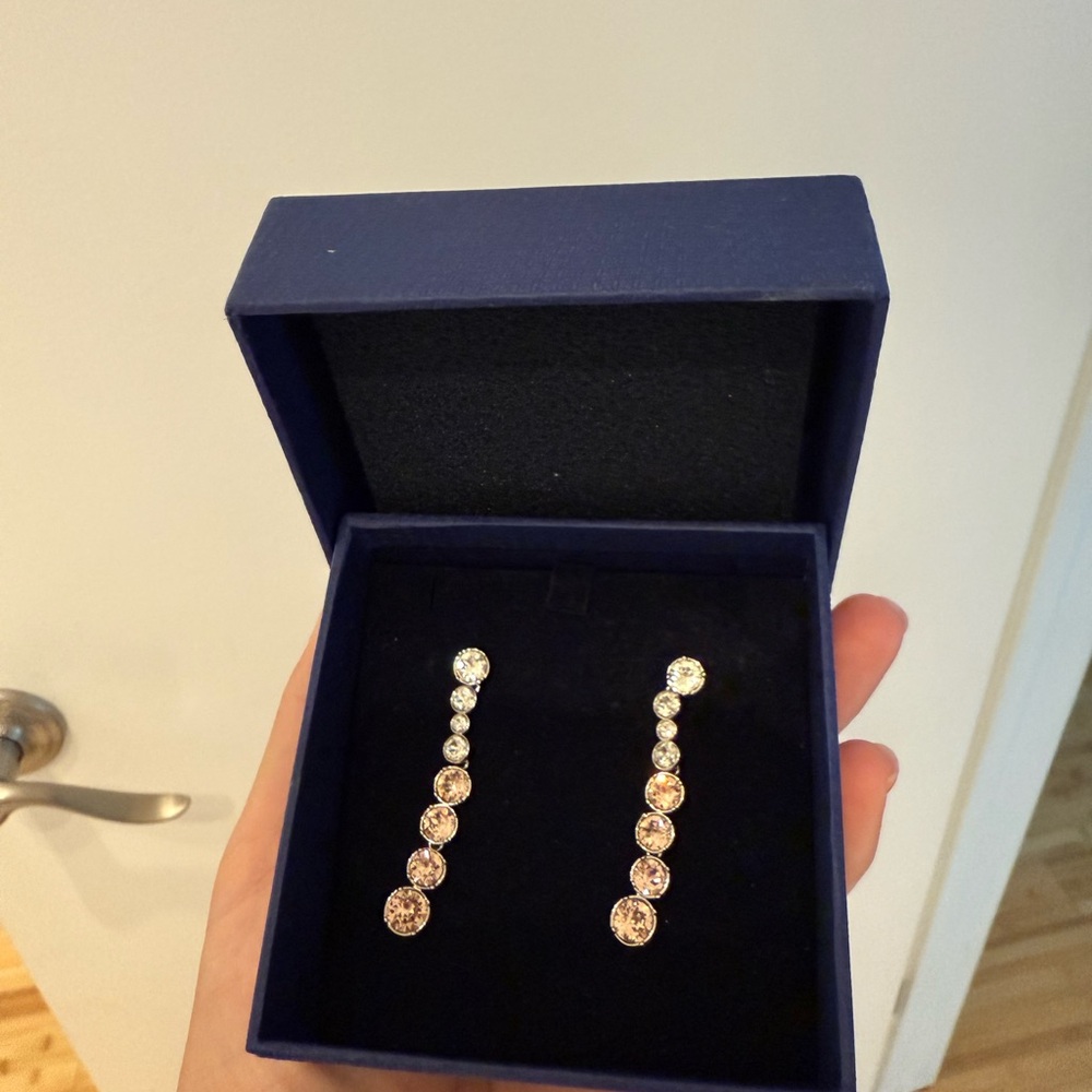 Swarovski Silver Crystal Drop Earrings